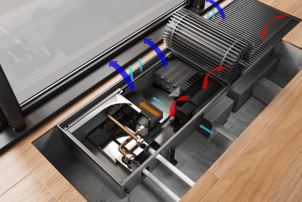 Heatmann Line Fan Clima - Trench Fan Coil with EC Cross-Flow Fan for Heating and Cooling